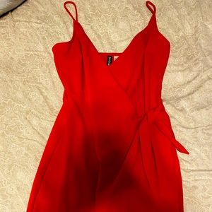 Super flattering red wrap dress!